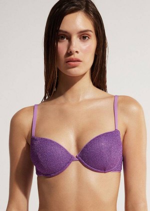 Calzedonia Padded Push-Up Las Vegas Women's Bikini Tops Purple | CA 2333LH