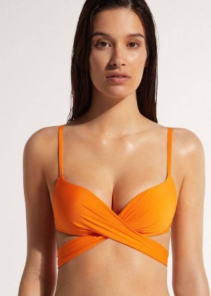 Calzedonia Padded Push Up Indonesia Eco Women's Bikini Tops Orange | CA 2371UT