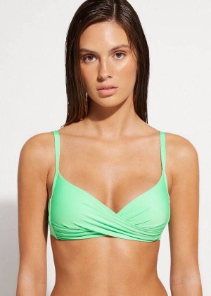 Calzedonia Padded Triangle Indonesia Eco cobey Women's Bikini Tops Mint | CA 2279ZG