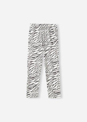 Calzedonia Paisley-Print Denim Kids' Leggings White / Black | CA 1056LH