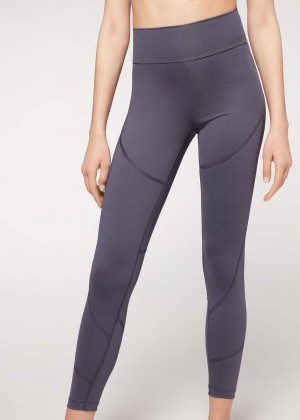 Calzedonia Performance Athletic Women's Leggings Navy | CA 1521HK