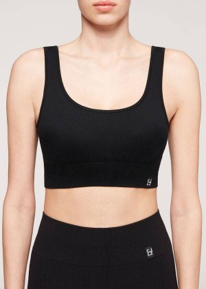 Calzedonia Seamless Ribbed Women's Cover Ups Black | CA 2081RW