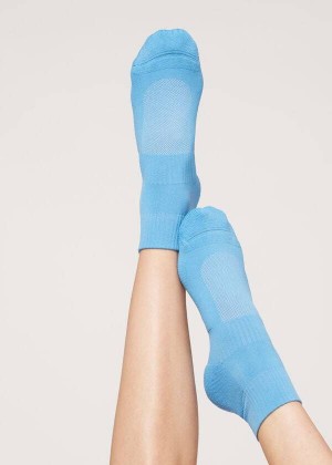 Calzedonia Short Sport Women's Socks Blue | CA 1671PQ