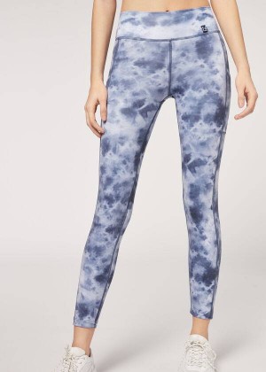 Calzedonia Soft Touch Athletic Women's Leggings Navy | CA 1503BC