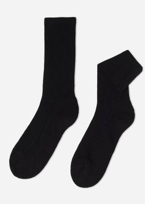 Calzedonia Sport Long Men's Socks Black | CA 1421ZG