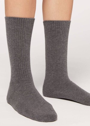 Calzedonia Sport Long Men's Socks Grey | CA 1401MA