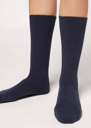 Calzedonia Sport Long Men's Socks Navy | CA 1400NB