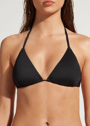 Calzedonia String Triangle Indonesia Women's Bikini Tops Black | CA 2219SO