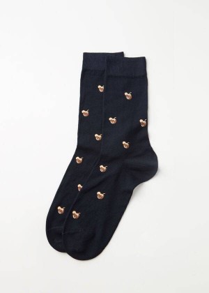 Calzedonia Summer Print Crew Men's Socks Navy | CA 1317ZG