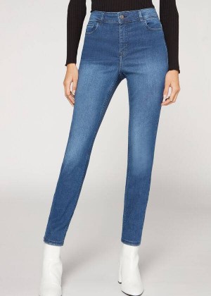 Calzedonia Super Flex Denim High Waist Superskinny Women's Jeans Blue | CA 1576LH