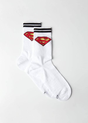 Calzedonia Superman Crew Men's Socks White | CA 1331IS