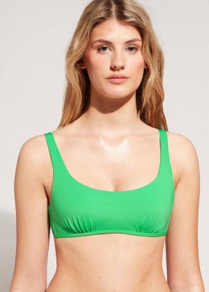 Calzedonia Tank Style Indonesia Eco rosa Women's Bikini Tops Green | CA 2196GL