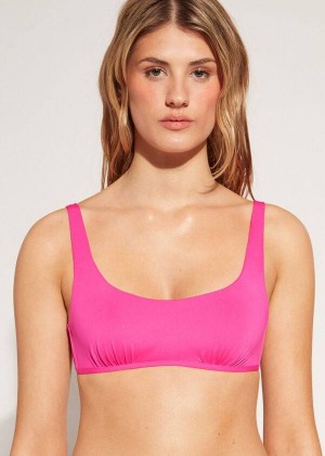 Calzedonia Tank Style Indonesia Eco rosa Women's Bikini Tops Pink | CA 2195FM