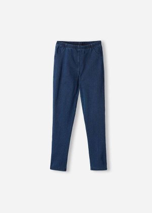 Calzedonia Thermal Denim Kids' Leggings Blue | CA 1044UT