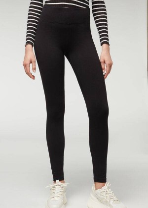 Calzedonia Thermal Women's Leggings Black | CA 1494GL