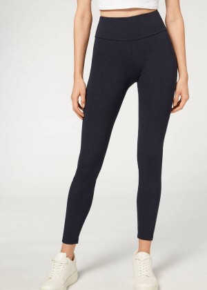 Calzedonia Total Shaper Women's Leggings Blue | CA 1488OR