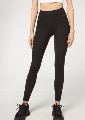 Calzedonia Total Shaper Women's Leggings Black | CA 1487IS