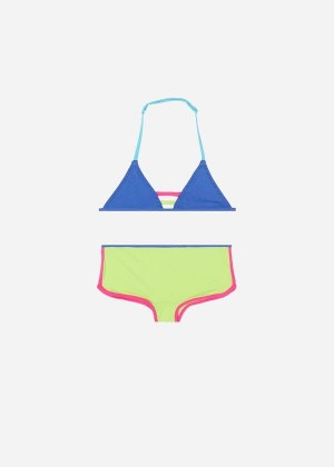 Calzedonia Two Piece Tokyo Eco Kids' Swimsuits Blue | CA 1124OR