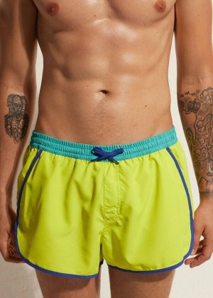 Calzedonia Venice Beach Eco Men's Swim Trunks Mint | CA 1276TV