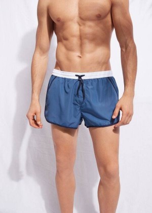 Calzedonia Venice Beach Men's Swim Trunks Blue / White | CA 1280OR