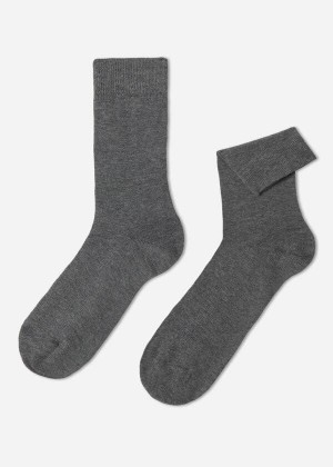 Calzedonia Warm Cotton Crew Men's Socks Grey | CA 1369ZG