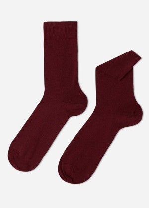 Calzedonia Warm Cotton Crew Men's Socks Red | CA 1352EX