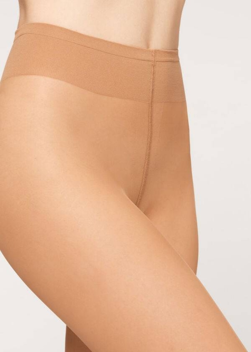 Calzedonia 20 Denier Sheer Matte Sheer Women's Tight Brown | CA 3028PQ