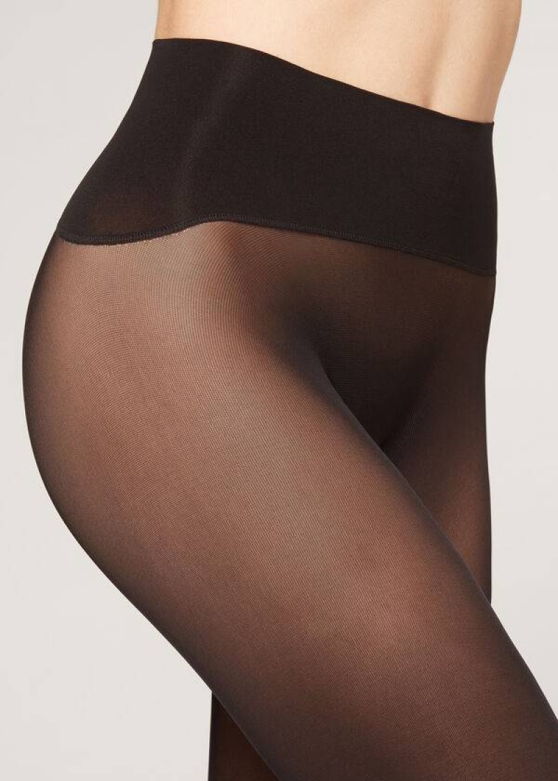 Calzedonia 30 Denier Totally Invisible Opaque Women's Tight Black | CA 3171OR