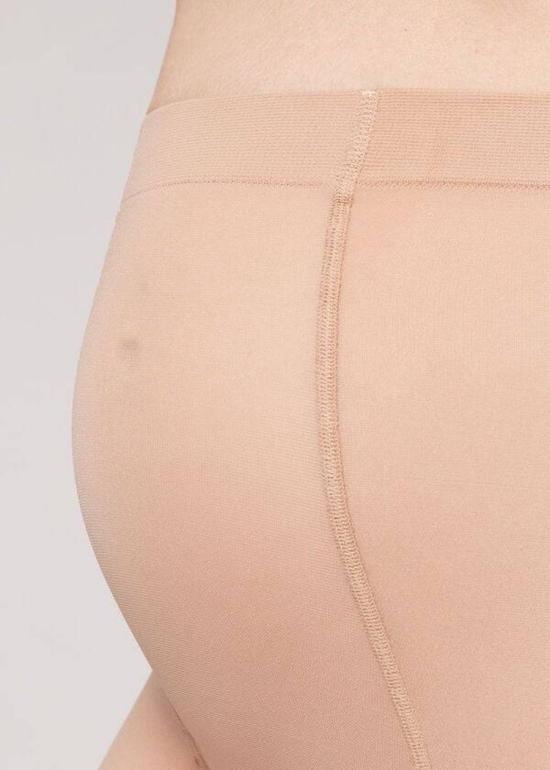 Calzedonia 30 Maternity Denier Sheer Women's Tight Beige | CA 3191HK