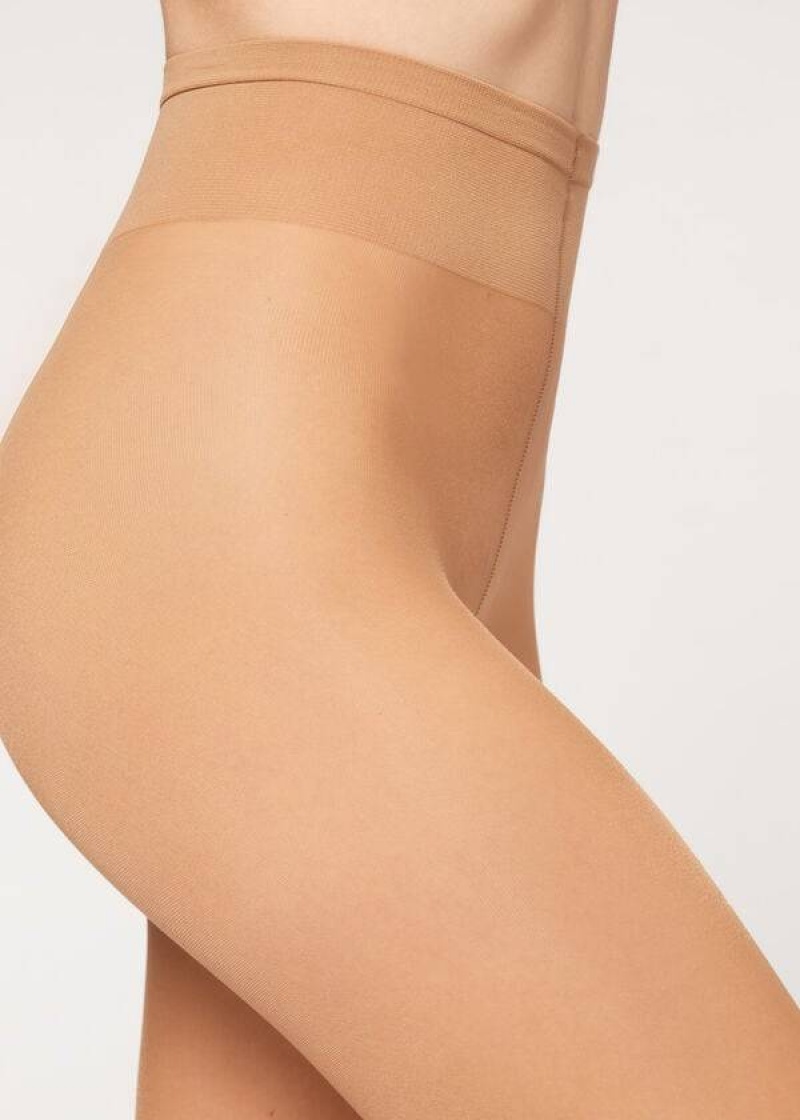 Calzedonia 40 Denier Sheer Women's Tight Beige / Brown | CA 2983AP