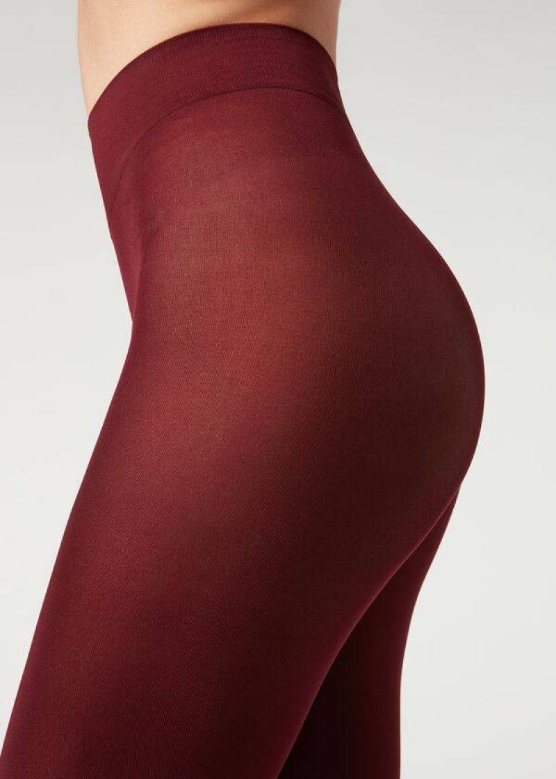 Calzedonia 50 Denier Total Comfort Soft Touch Patterned Women's Tight Red | CA 3115ZG