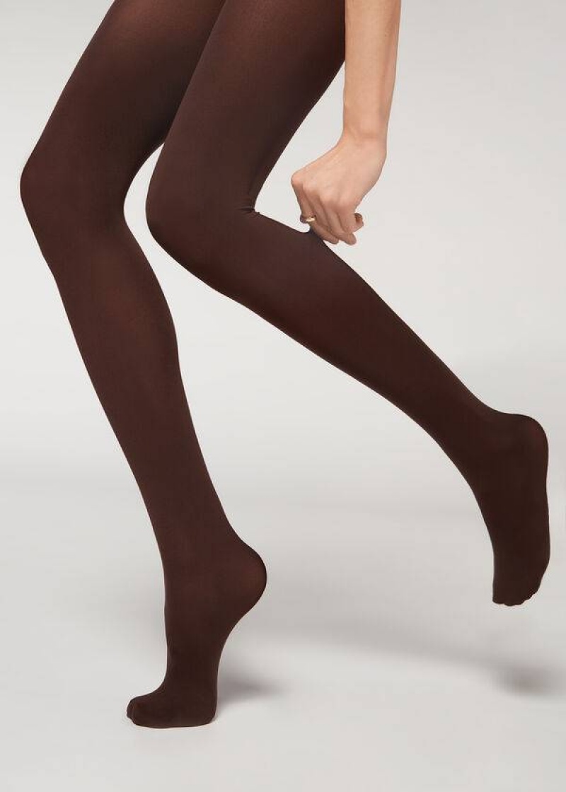 Calzedonia 50 Denier Totally Invisible Opaque Women's Tight Coffee | CA 3150RW