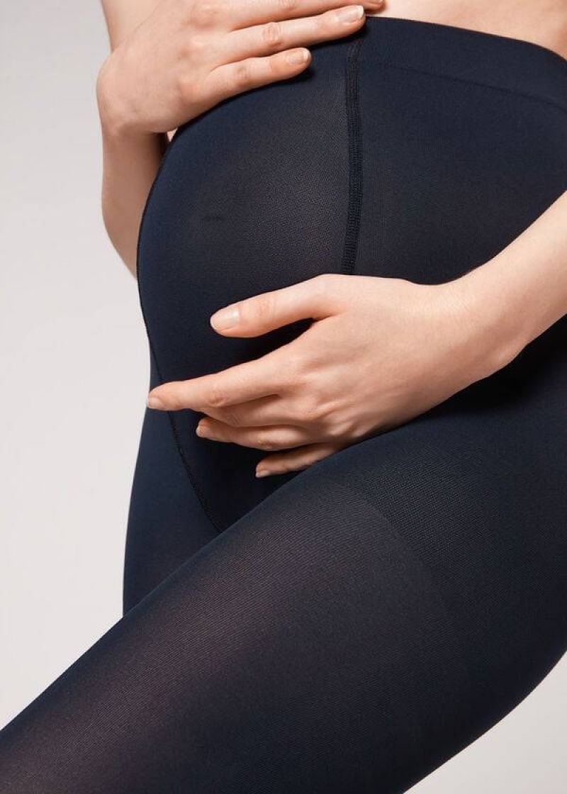 Calzedonia 60 Maternity Denier Women's Tight Blue | CA 3188KI