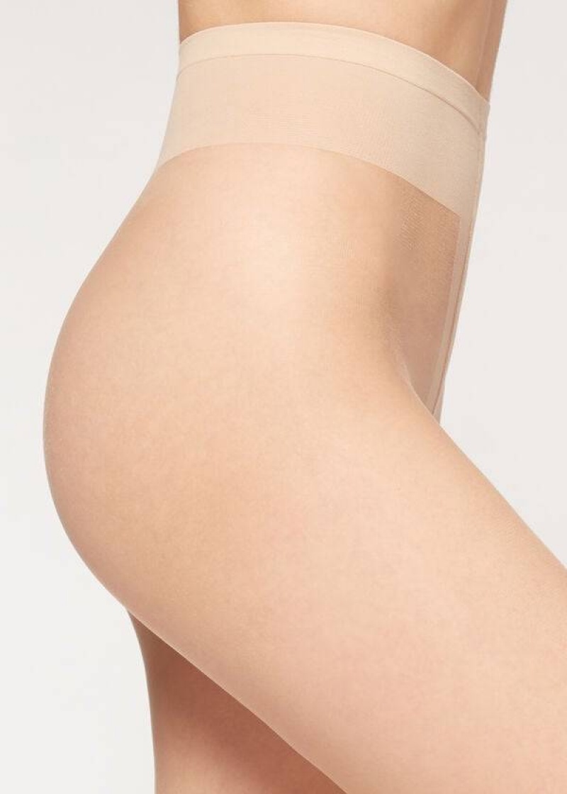 Calzedonia 8 Denier Ultra Sheer Women's Tight Beige / Beige | CA 2970VD