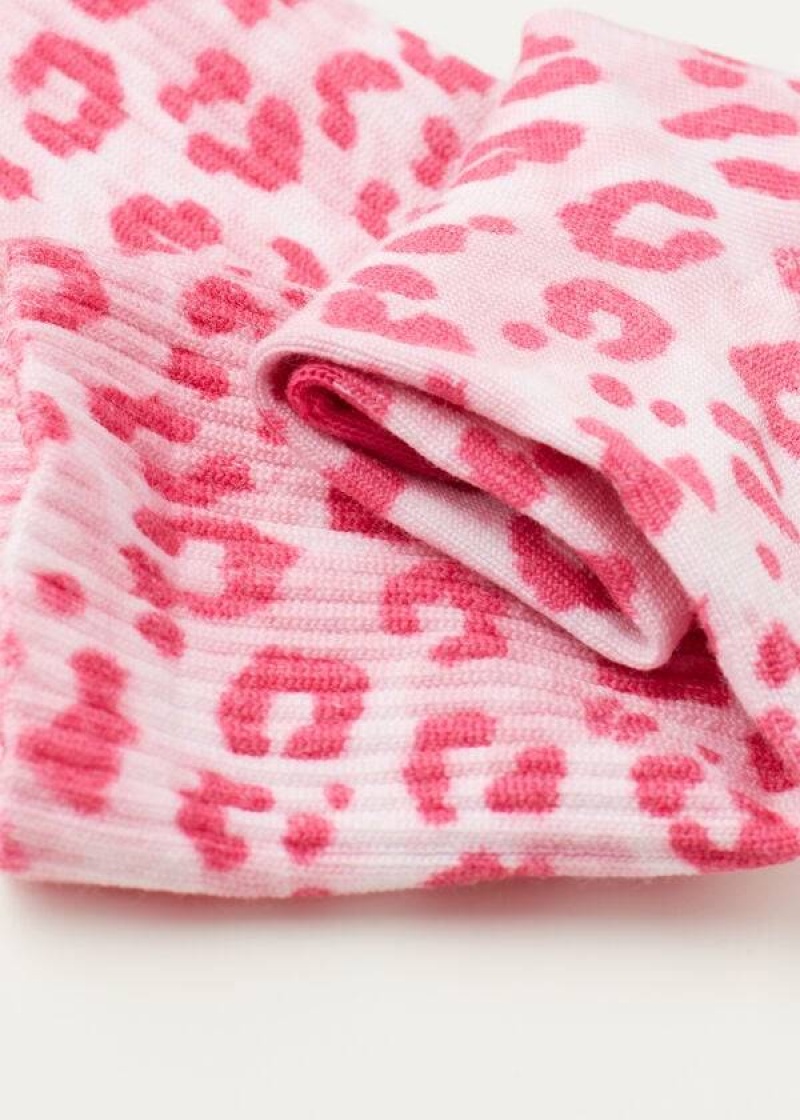 Calzedonia Animal Print Short Women's Socks Pink | CA 1852OR