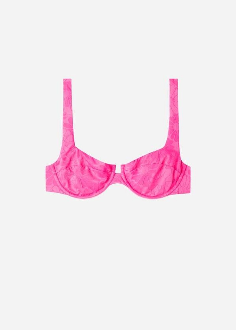 Calzedonia Balconette Antibes Women's Bikini Tops Pink | CA 2529TV