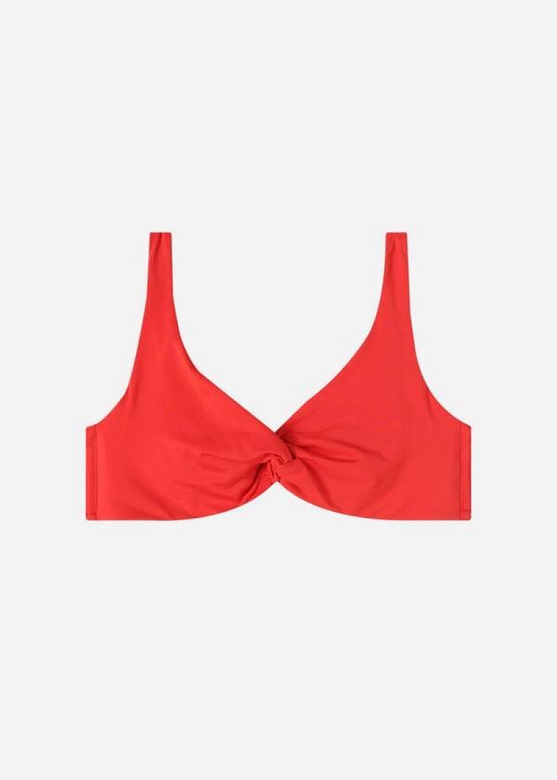 Calzedonia Balconette Indonesia Eco Women's Bikini Tops Red | CA 2523AP