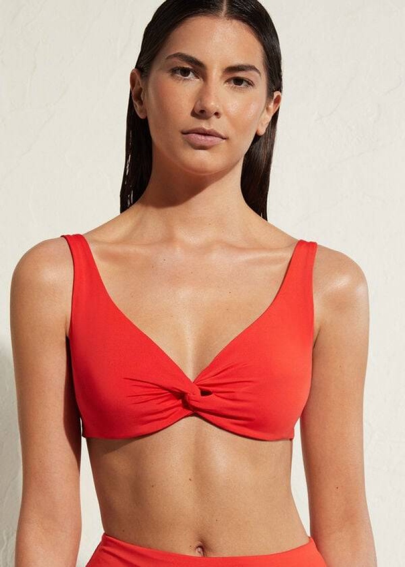 Calzedonia Balconette Indonesia Eco Women\'s Bikini Tops Red | CA 2523AP