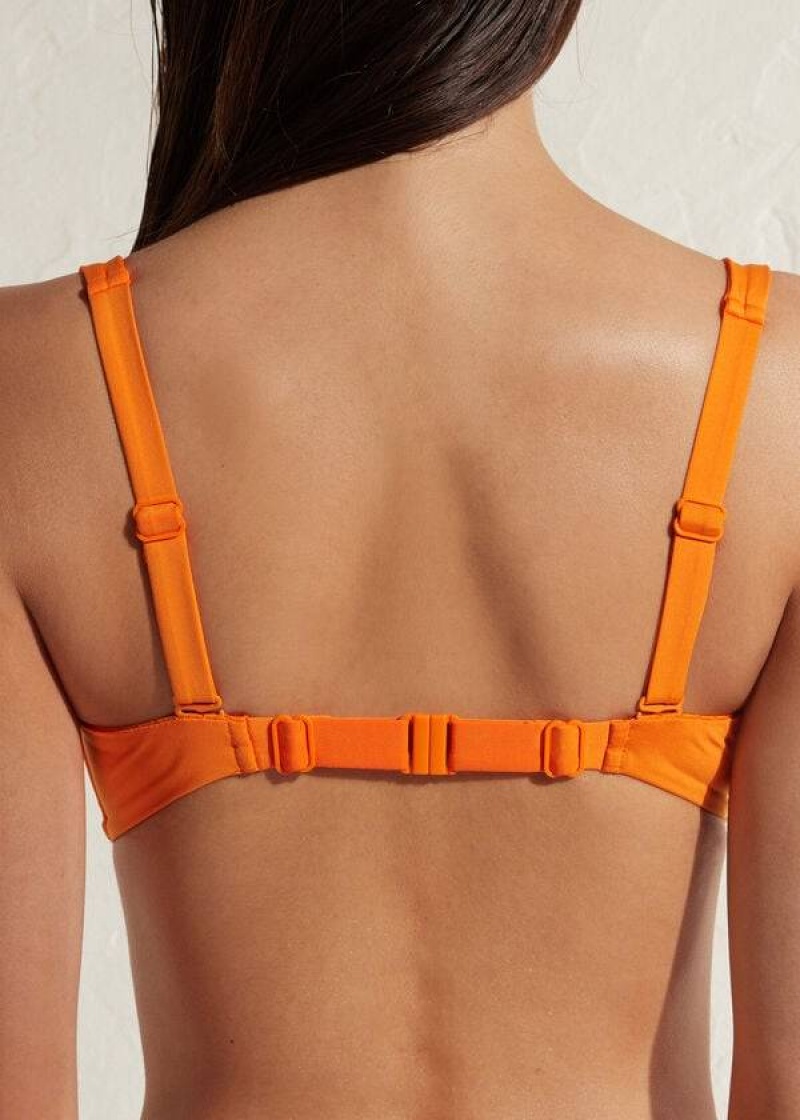 Calzedonia Balconette Indonesia Eco Women's Bikini Tops Orange | CA 2522SO