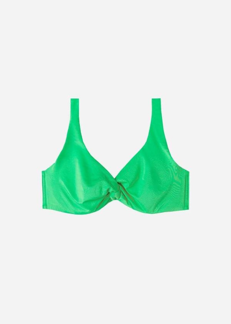 Calzedonia Balconette Indonesia Eco cobey Women's Bikini Tops Green | CA 2519GL