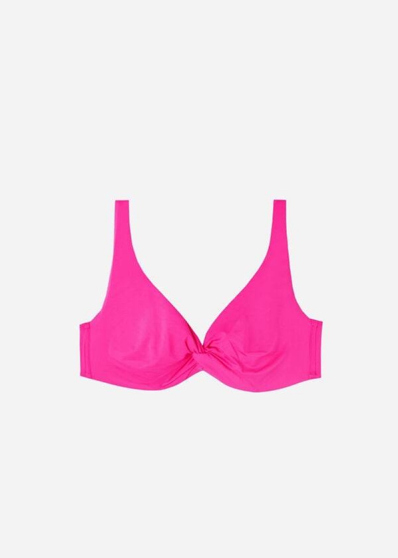 Calzedonia Balconette Indonesia Eco cobey Women's Bikini Tops Pink | CA 2518HK