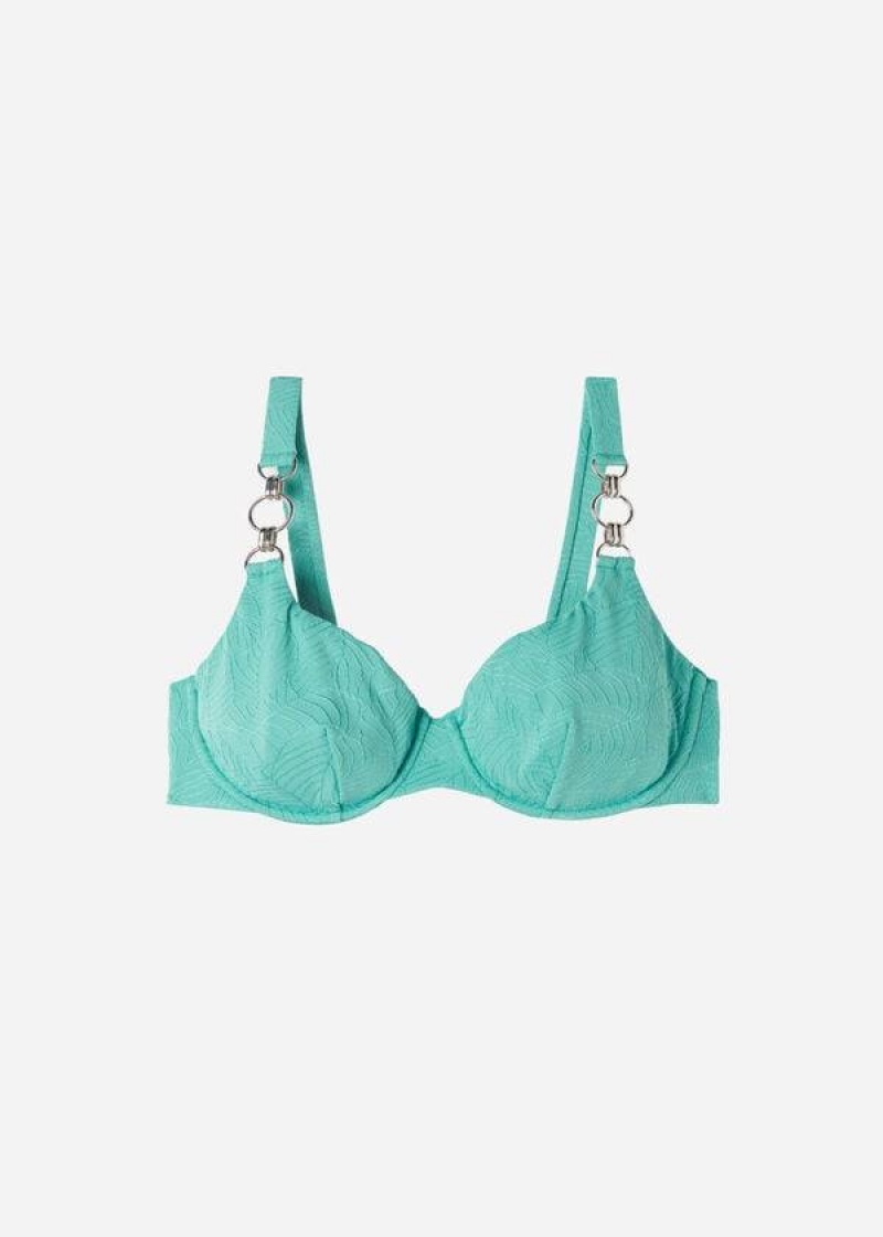 Calzedonia Balconette Marsiglia Women's Bikini Tops Turquoise | CA 2510BC