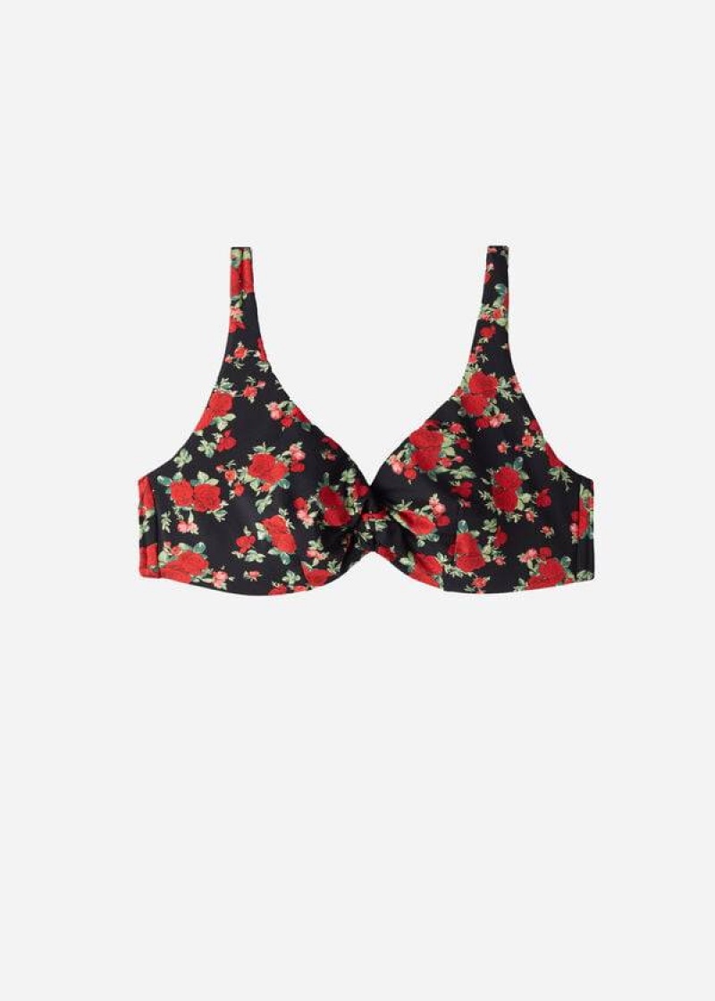 Calzedonia Balconette Rose Animal Print Nizza Women's Bikini Tops Pink | CA 2509NB