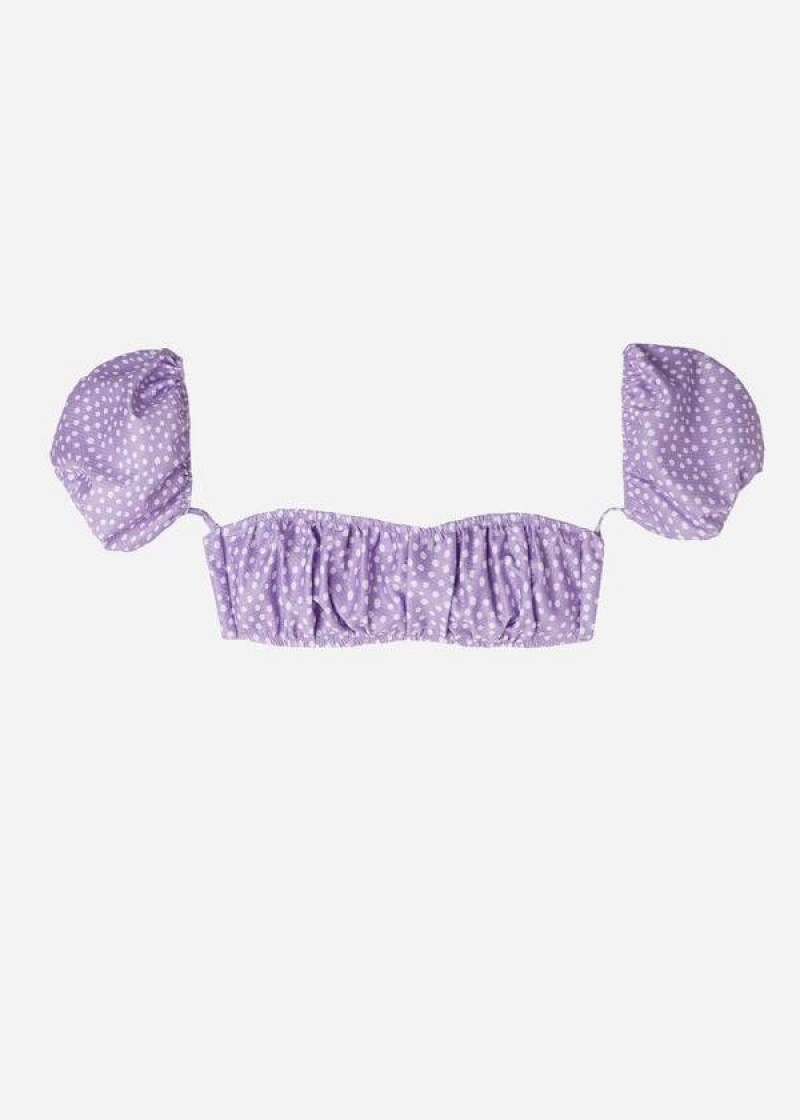 Calzedonia Bandeau Cipro Women's Bikini Tops Purple | CA 2504RW