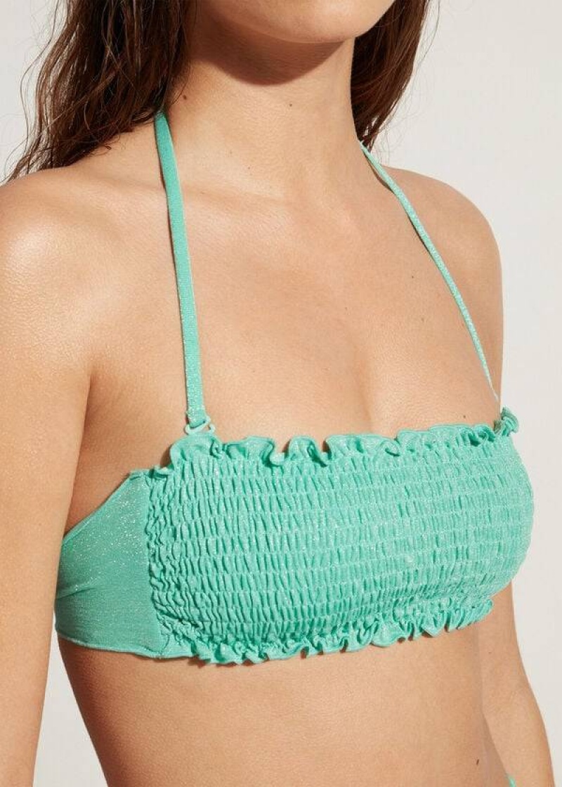 Calzedonia Bandeau Formentera Women's Bikini Tops Green | CA 2502YU