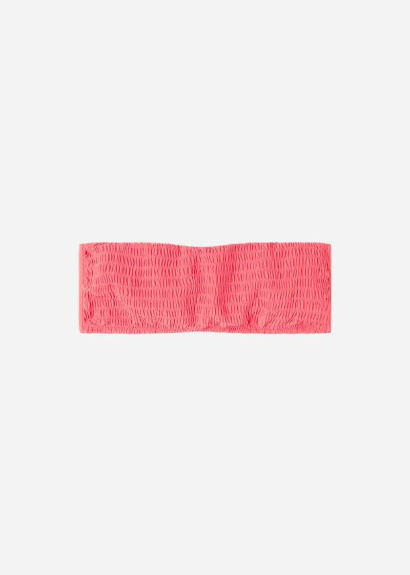 Calzedonia Bandeau Lanzarote Women's Bikini Tops Pink | CA 2498PQ