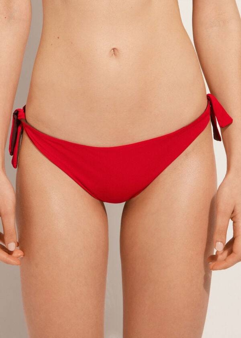 Calzedonia Bow Brazilian Indonesia Eco Women\'s Bikini Bottoms Red | CA 2888IS