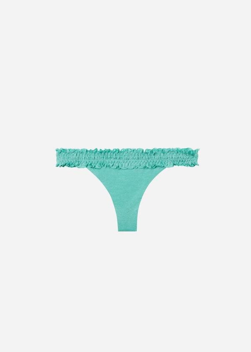 Calzedonia Brazilian Formentera Women's Bikini Bottoms Green | CA 2884SO