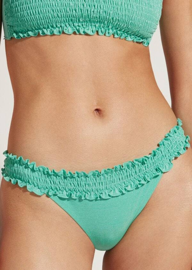 Calzedonia Brazilian Formentera Women\'s Bikini Bottoms Green | CA 2884SO