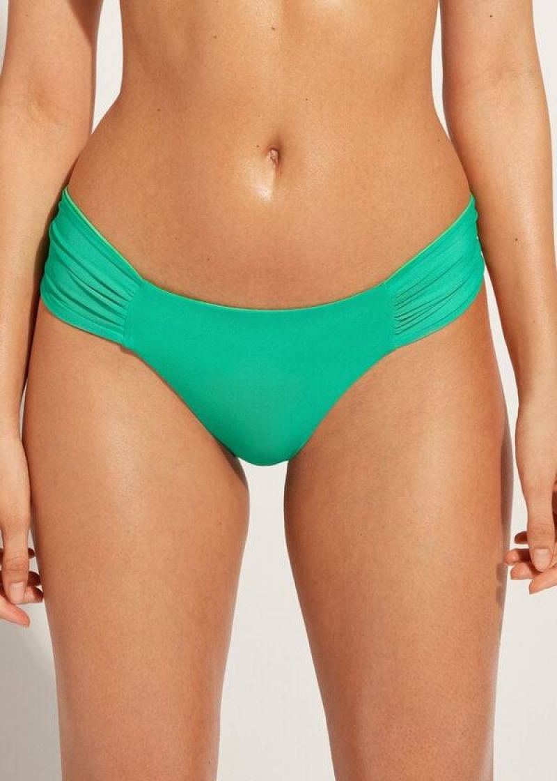 Calzedonia Brazilian Indonesia Eco Women's Bikini Bottoms Green | CA 2879JJ